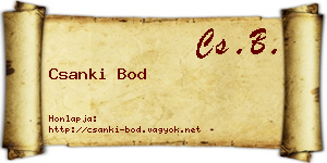 Csanki Bod névjegykártya